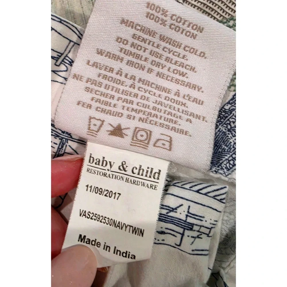 Boy's Bedding Bundle: RH Airplane Twin Sheet & Ralph Lauren Chambray Pillowcase